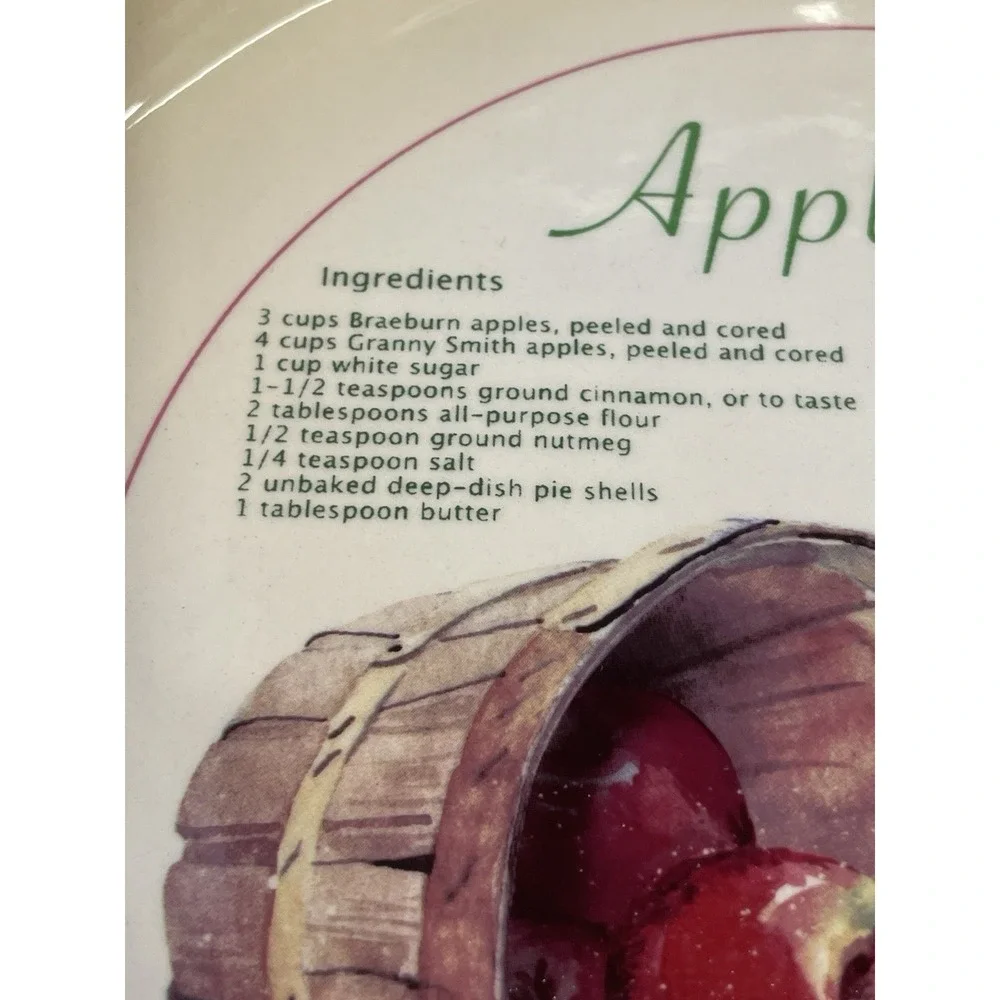 Nantucket Apple Pie Baking Plate Recipe Pie Dish Scalloped Edge 10